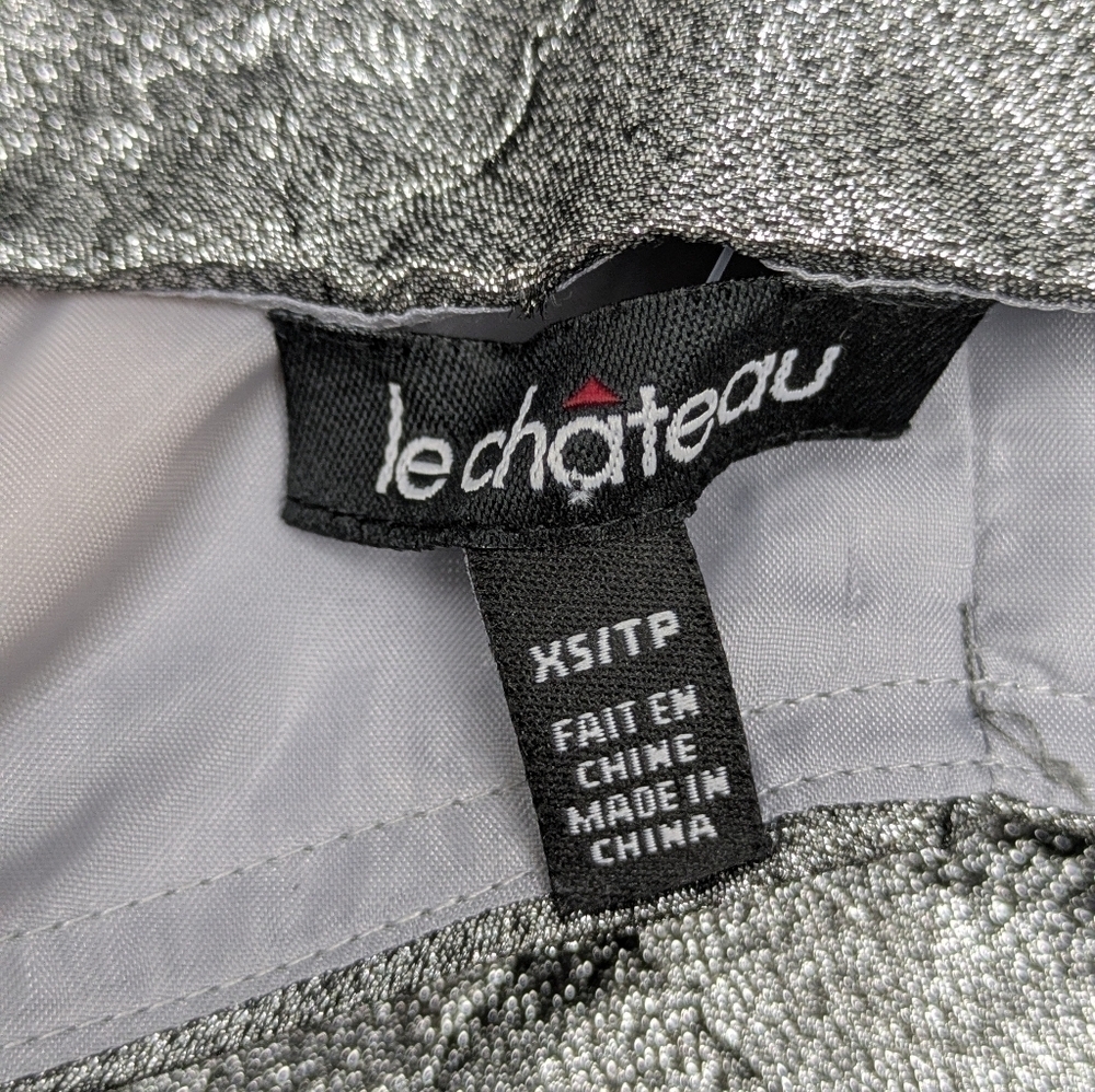 Le Chateau metallic grey silver strapless mini dress size XS - Picture 12 of 14